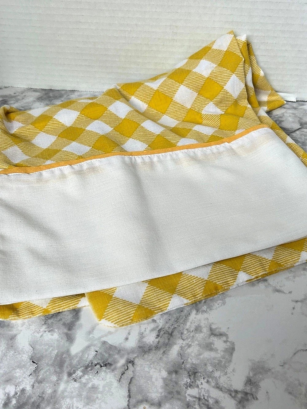 Vintage Yellow & White Gingham Pillow Case